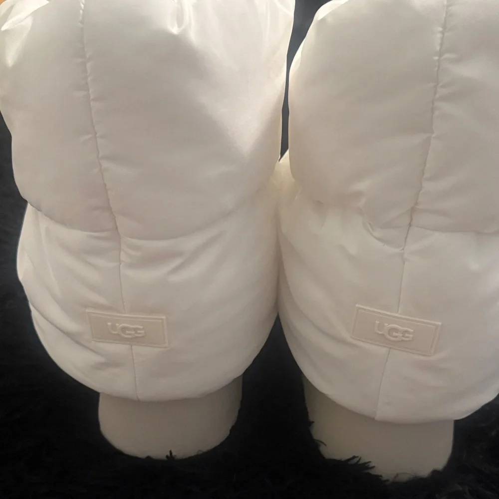 UGG Women's White Puffer Boots - Picture 3 of 5